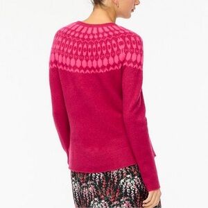 J. Crew pink Fair Isle Crewneck Sweater M
